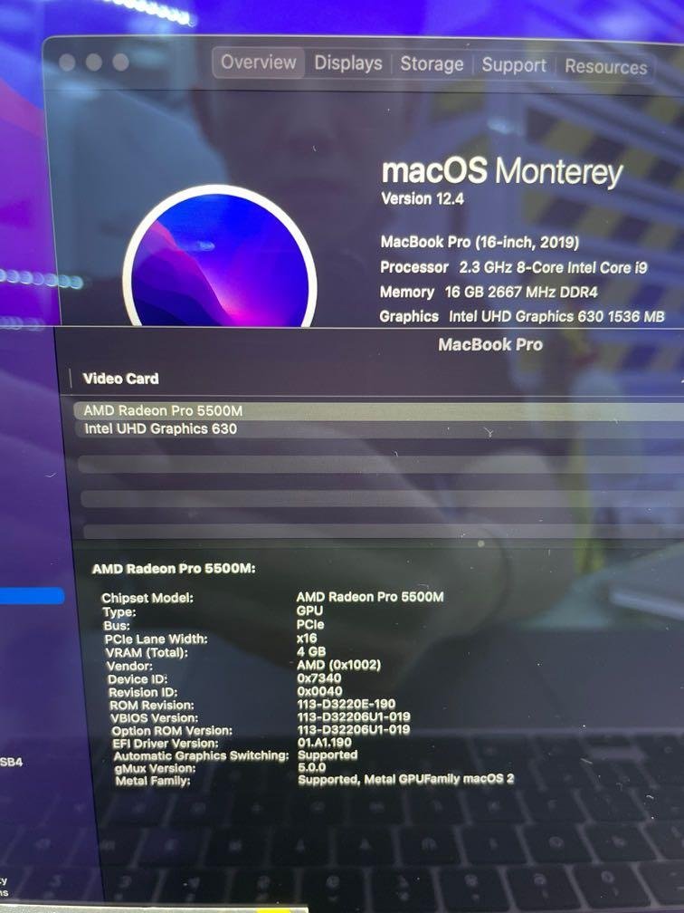 MacBook Pro 16 2019 Core i9 1TB 3